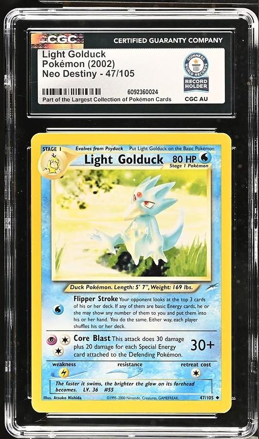 Used Light Golduck Pokémon 2002 English Neo Destiny 47/105 CGC WORLD RECORD 1/1