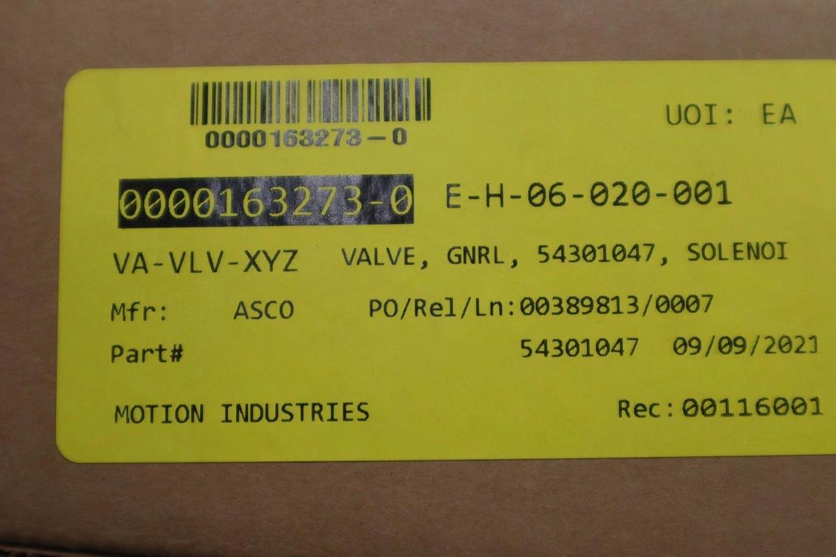 Used NEW ASCO SOLENOID SPRING VALVE 54301047-120/60 5/2 5 WAY 2 POSITION STK G200