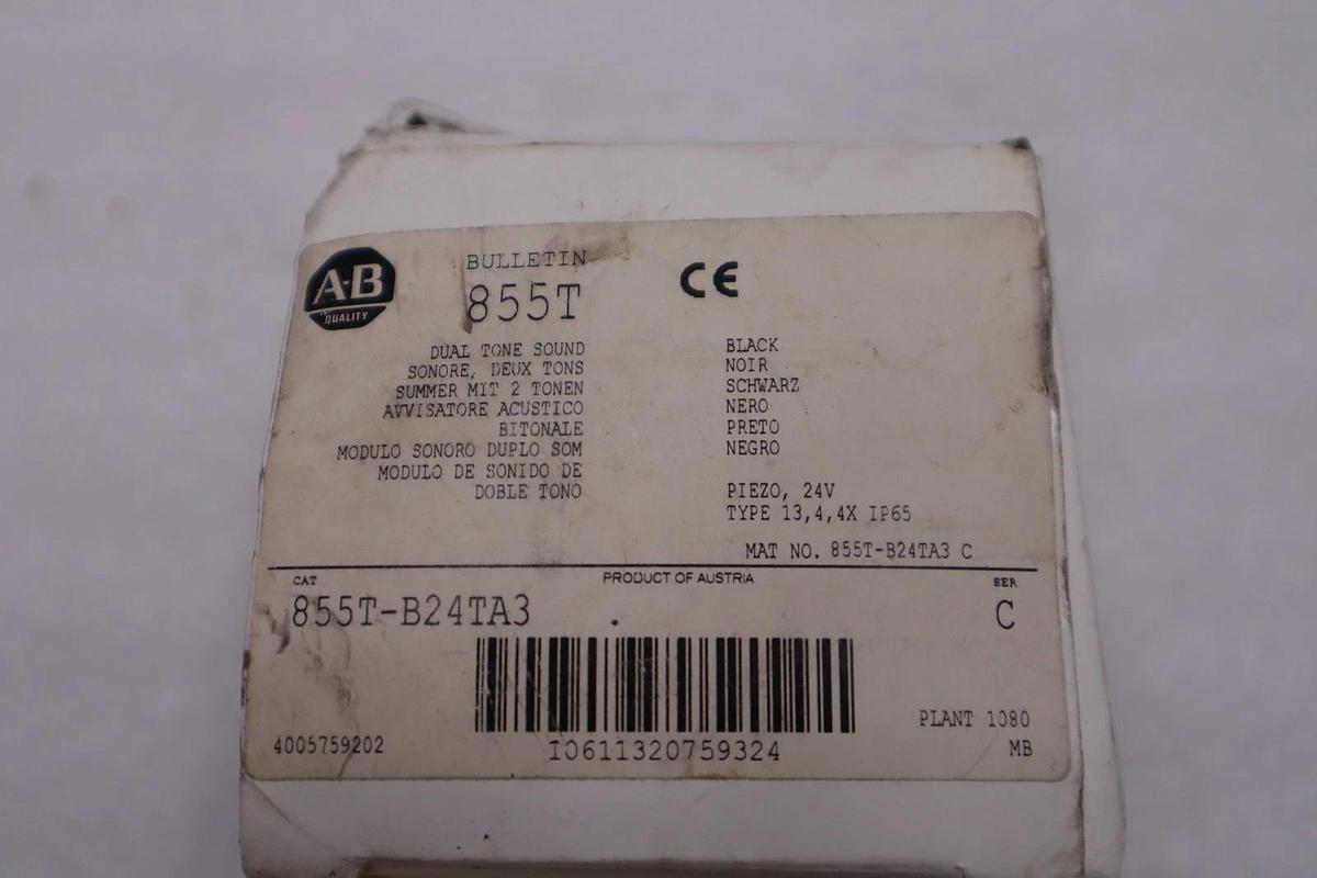 Used ALLEN BRADLEY 855T-B24TA3 STACK LIGHT 24V AC/DC DUAL TONE SOUNDER STOCK H457A