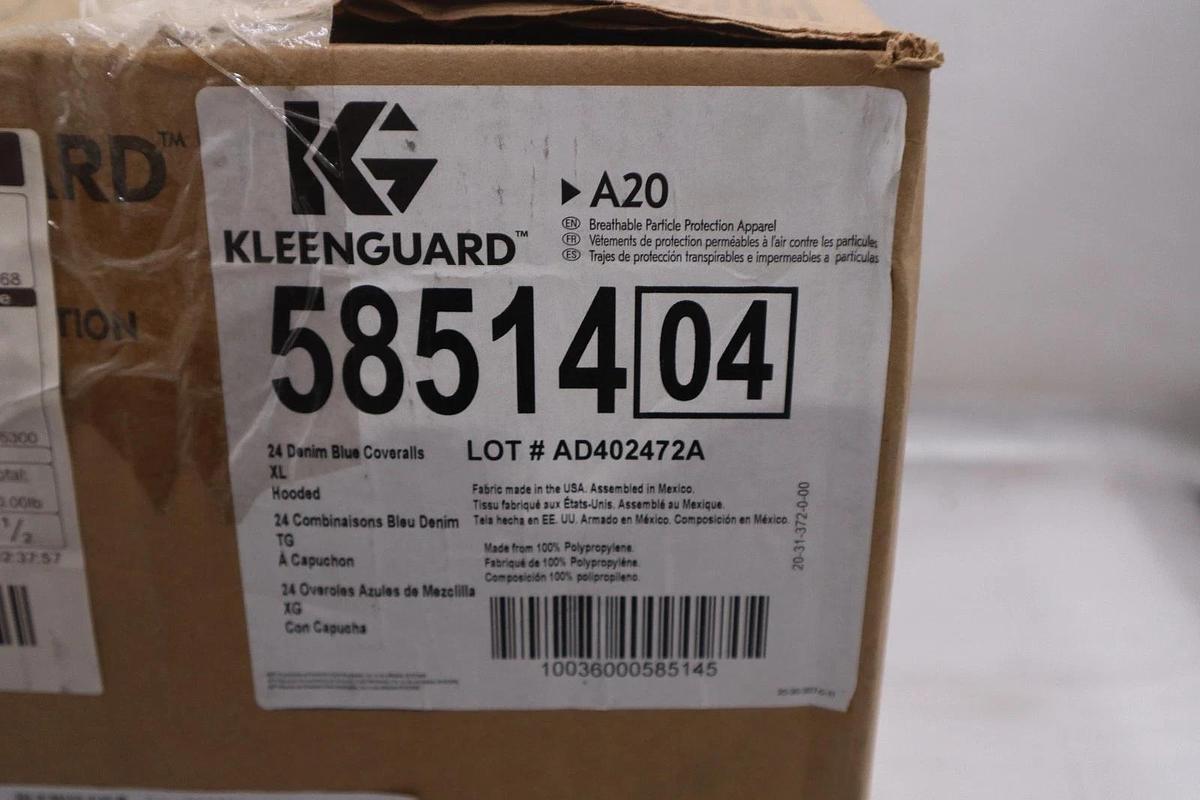 Used Kleenguard 58514 Hooded Disposable Coverall Blue Xl Pk24 - STOCK GF809