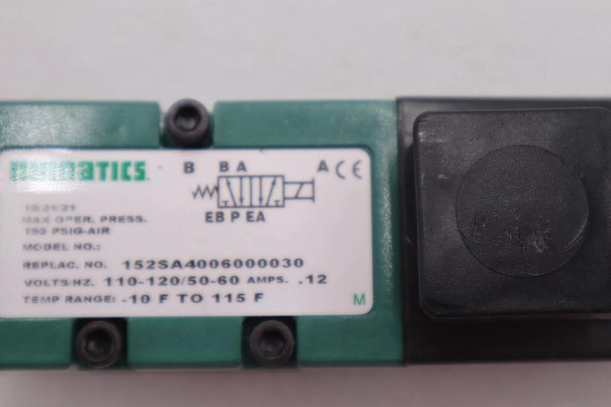 NUMATICS 228-694B SOLENOID VALVE 120V 60HZ 2 POSITION ON SINGLE #086-A