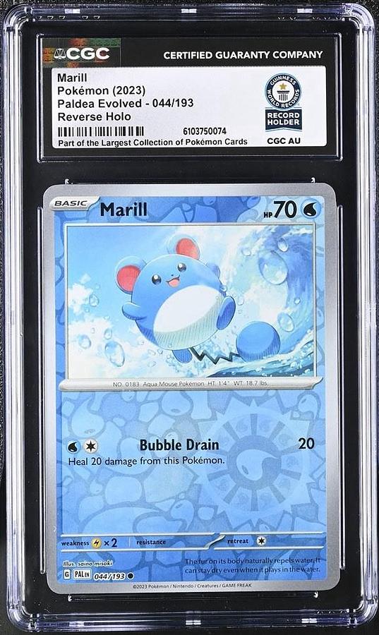 Used Pokemon Paldea Evolved - Marill 044/193 Reverse Holo Common CGC WORLD RECORD 1/1