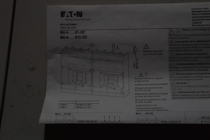 NEW Eaton N4-4-1400-S1-DC Photovoltaic Safety  Switch​ Disconnect 1400 AMP 2226