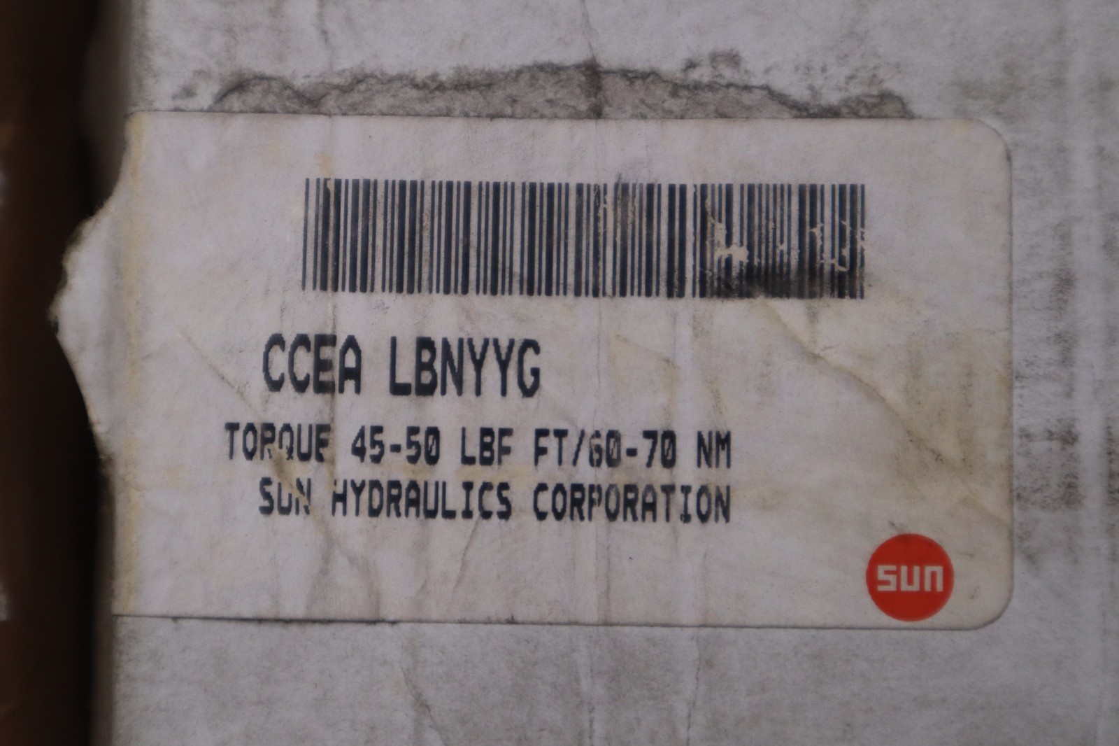Sun CCEA LBNYYG Hydraulics Cartridge Valve Torque 45-50 LBF FT/60-70 NM - GF796