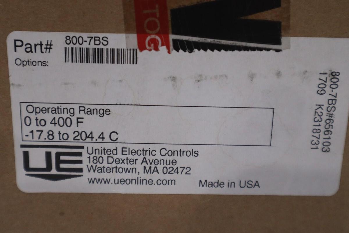 Used United Electric 800-7BS Temperature Control -17.8 To 204.4 C NEW STOCK G144A