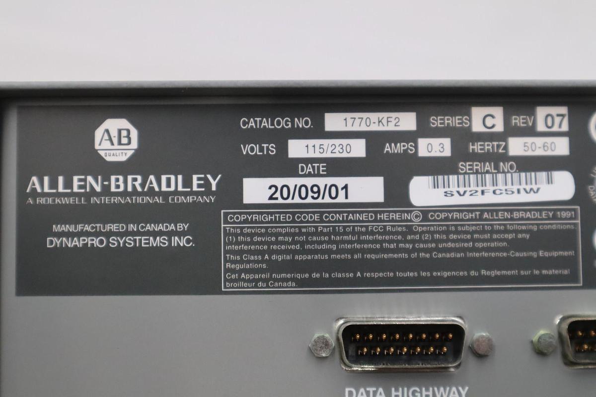 Used Allen-Bradley 1770-KF2 Data Highway Communications Interface NEW UNIT #SGF-11