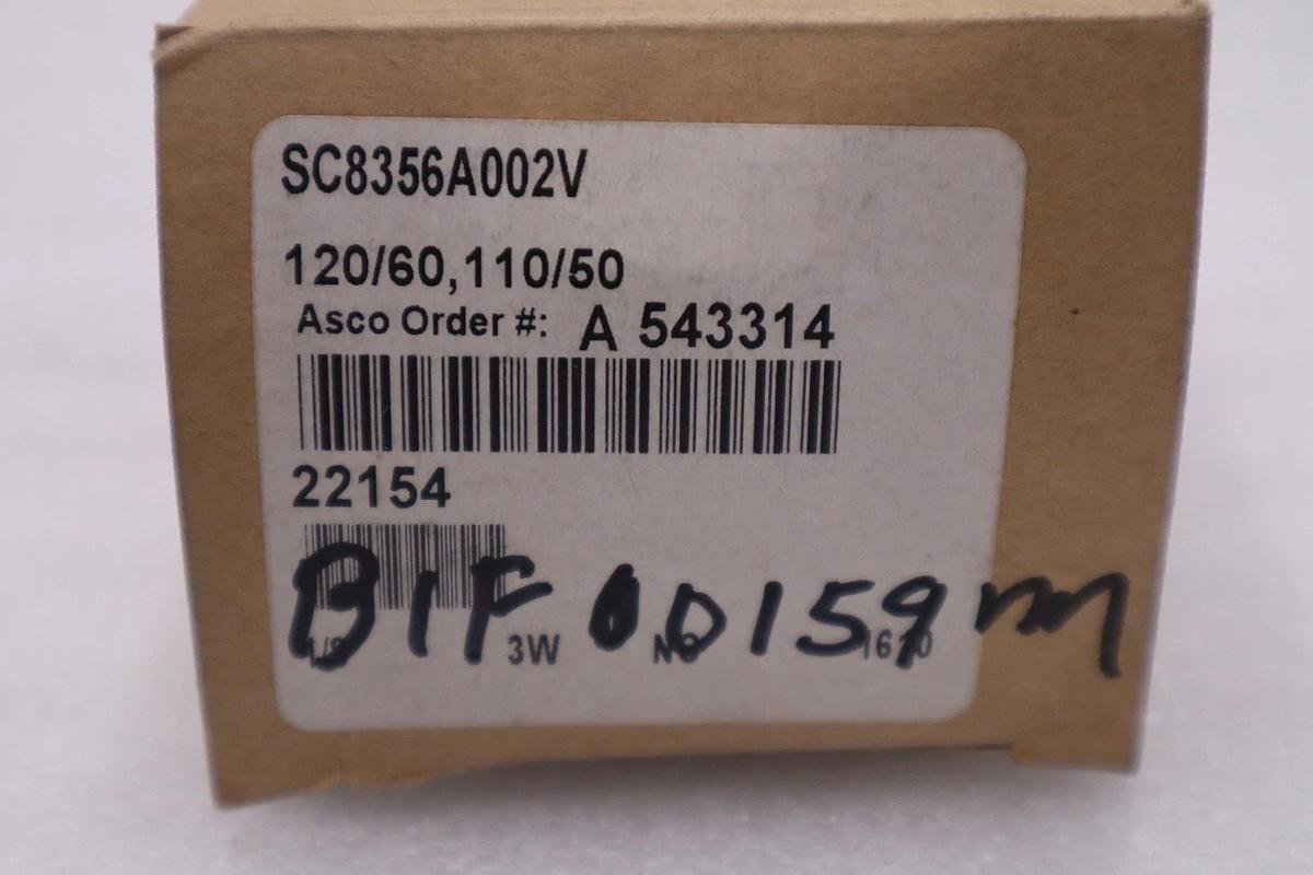 Used ASCO SC8356A002V VALVE NEW WITH BOX (SEVEN AVAILABLE) STOCK G-115B