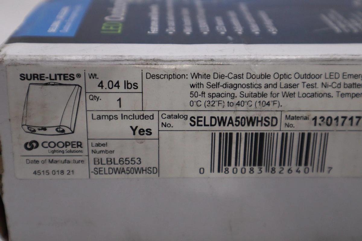 Used Sure-Lites SELDWA50WHSD Self-Diagnostic Emergency Light LED Lamp - STOCK 1936CC
