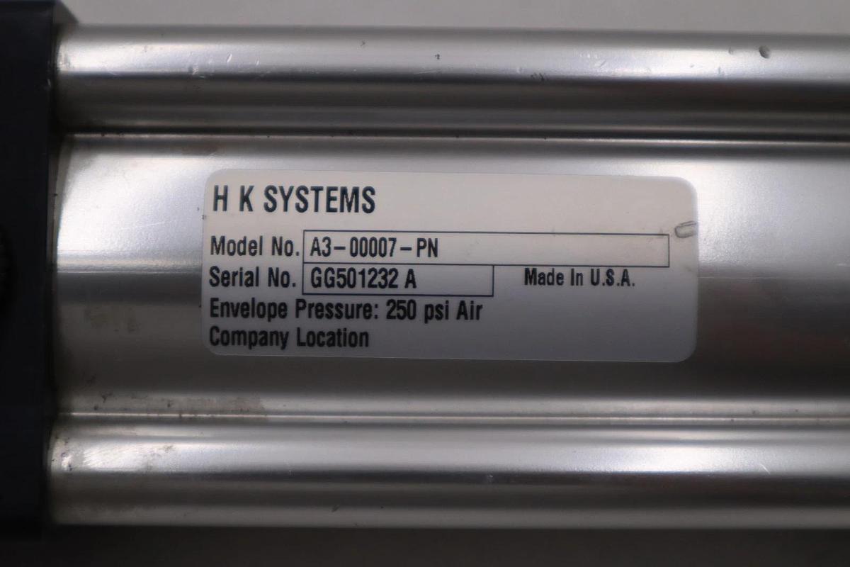 H K Systems Pneumatic Cylinder A3-00007-PN/ GG501232 A 250 PSI STOCK H1507