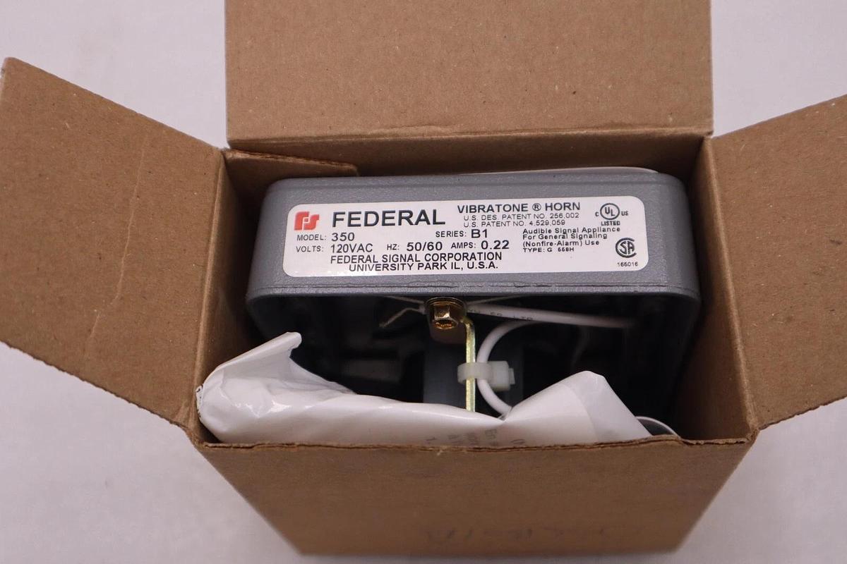 Signal Division/FEDERAL Vibratone Horn Mechanism 120 VAC Gray Ser: B1 350-120-30