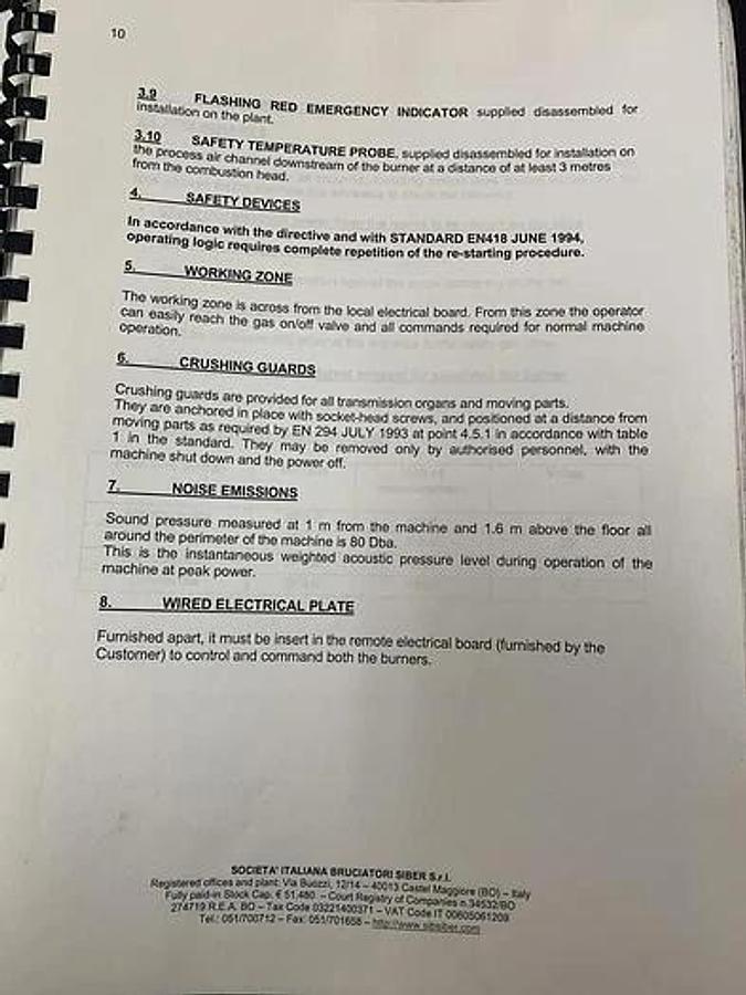 Used SIB SIBER MODEL 220 BURNER #2