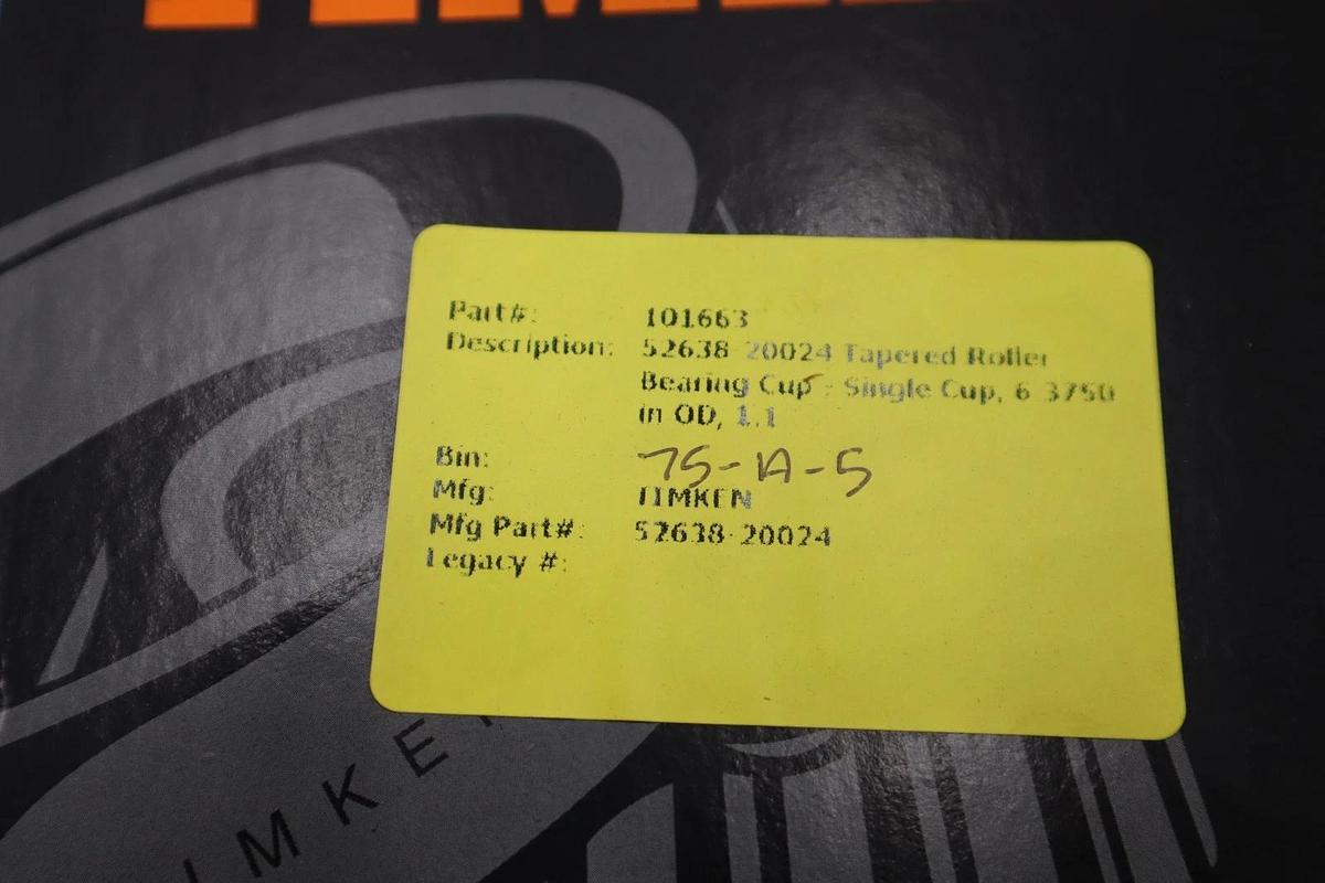 Used NEW Timken 52638 Tapered Roller Bearing Cup STOCK 1662CC
