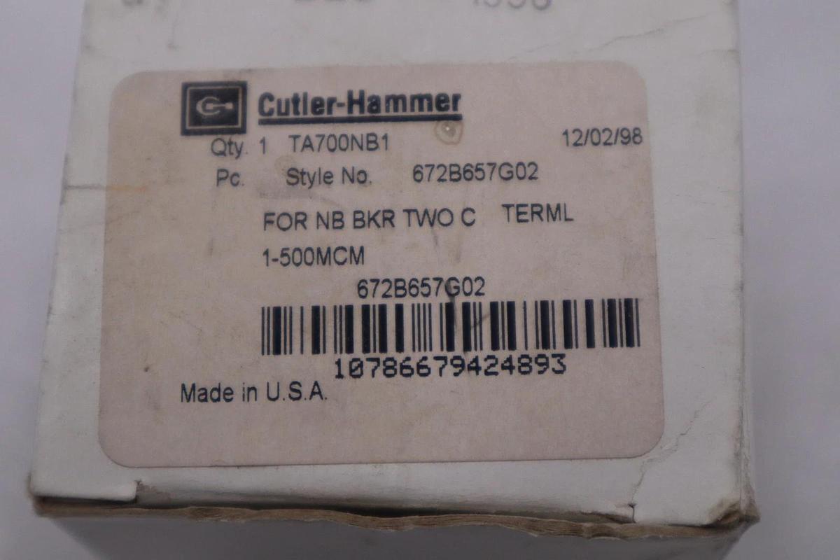 NEW OPEN BOX CUTLER HAMMER TA700NB1 LUG KIT STOCK H1001A