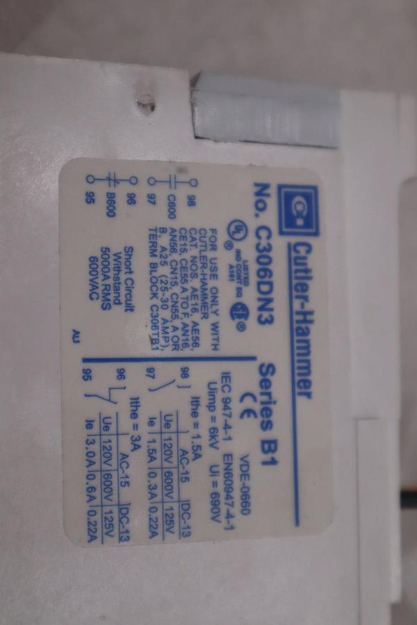 Used NEW OPEN BOX Eaton C306DN3B Overload Relay STK K312A