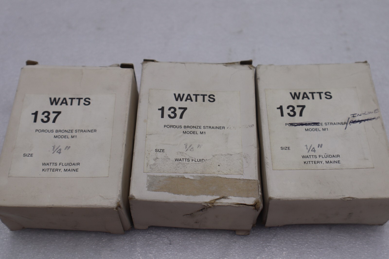 Used WATTS FLUIDAIR 137 POROUS BRONZE STAINER M1 1/4IN STOCK #K-2139