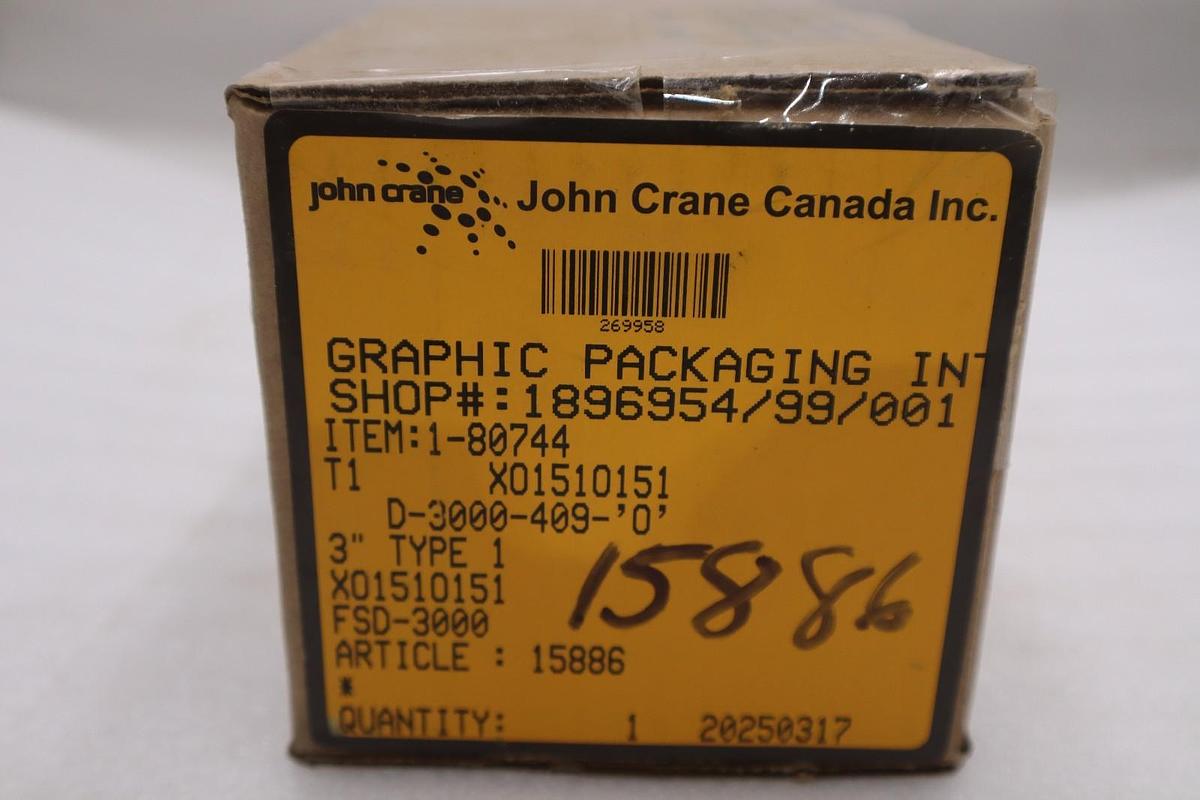 John Crane FSD-3000/ FSD3000 3" TYPE 1 Assembly - NEW IN BOX - STOCK GF469A