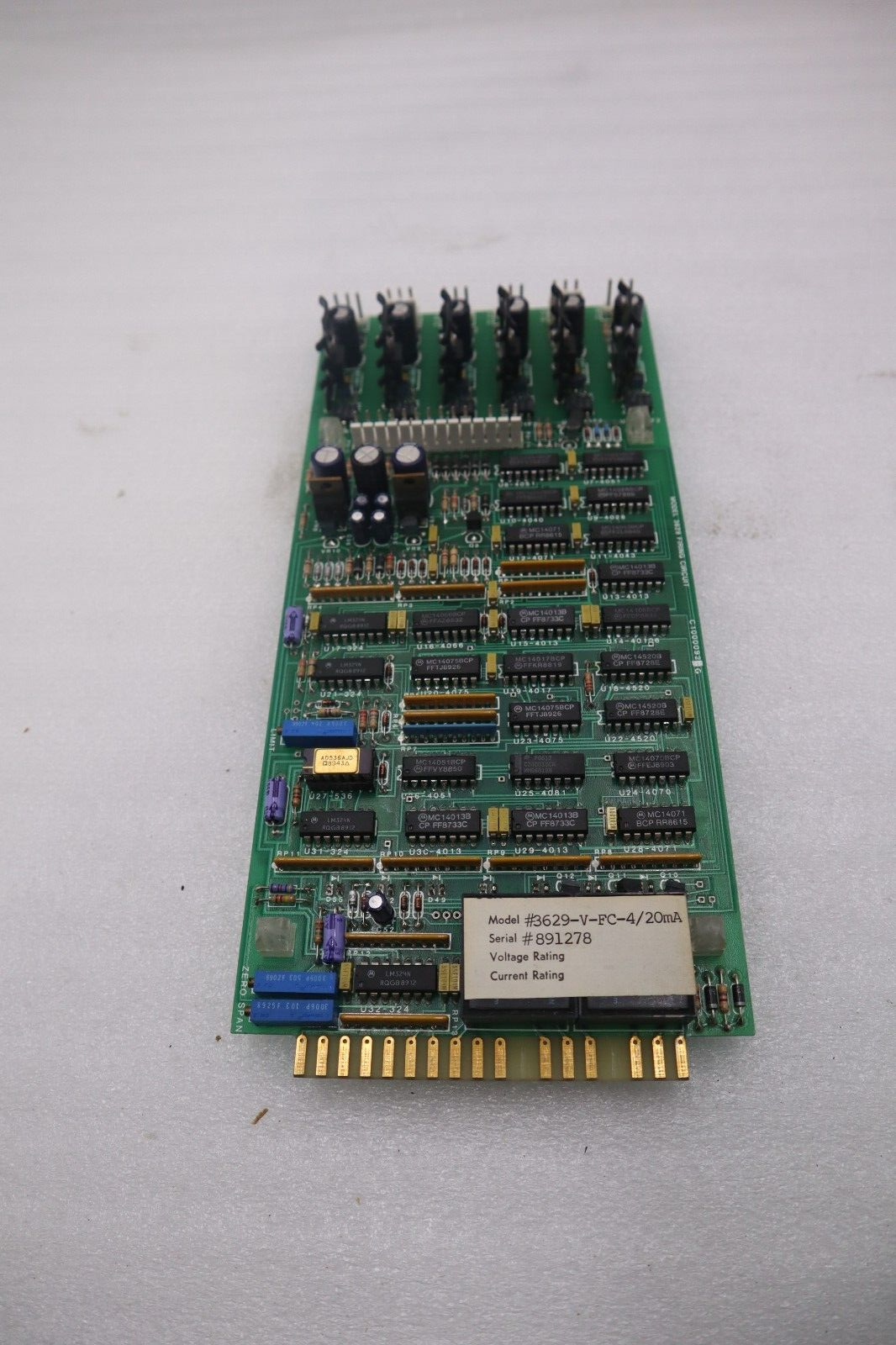 Used Control Concepts 3629B-V-FC-4/20mA  FIRING BOARD STOCK 5530