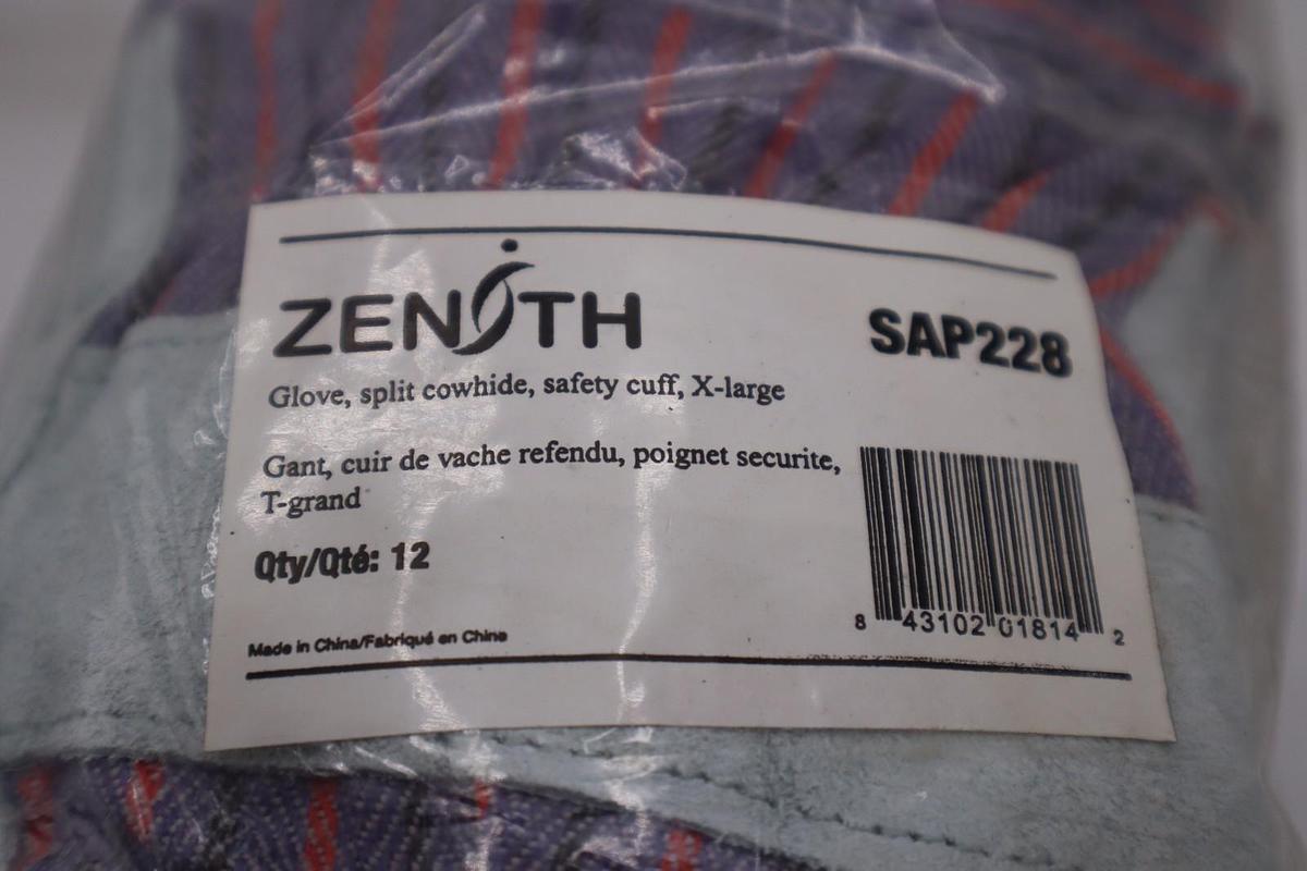 Used Zenith Glove SAP228 SPLIT COWHIDE SAFETY CUFF X-LARGE - STOCK GF943