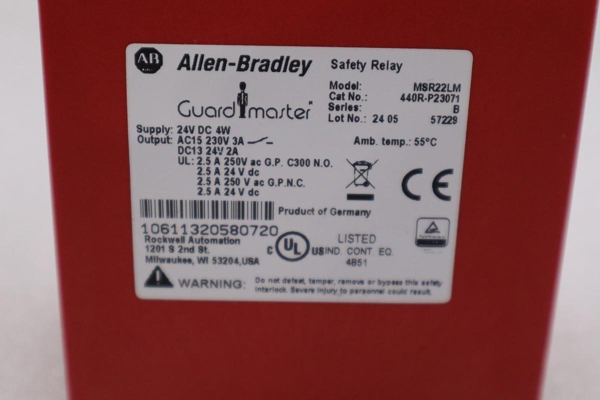 Allen-Bradley 440R-P23071 Safety Relay MSR22LM 24VDC NEW STOCK H269A