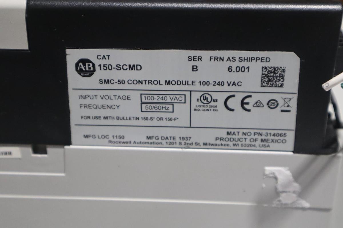 Used ALLEN BRADLEY 150-S251NBD /A SMC-50 Soft Starter 251A 480V 150S251NBD (AS SHOWN)