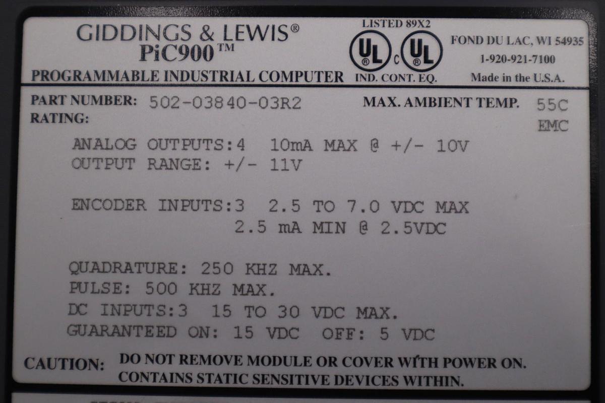 Used FIVES GIDDINGS & LEWIS 502-03840-03R2 / 5020384003R2 (NEW WITH BOX) STOCK GF1331