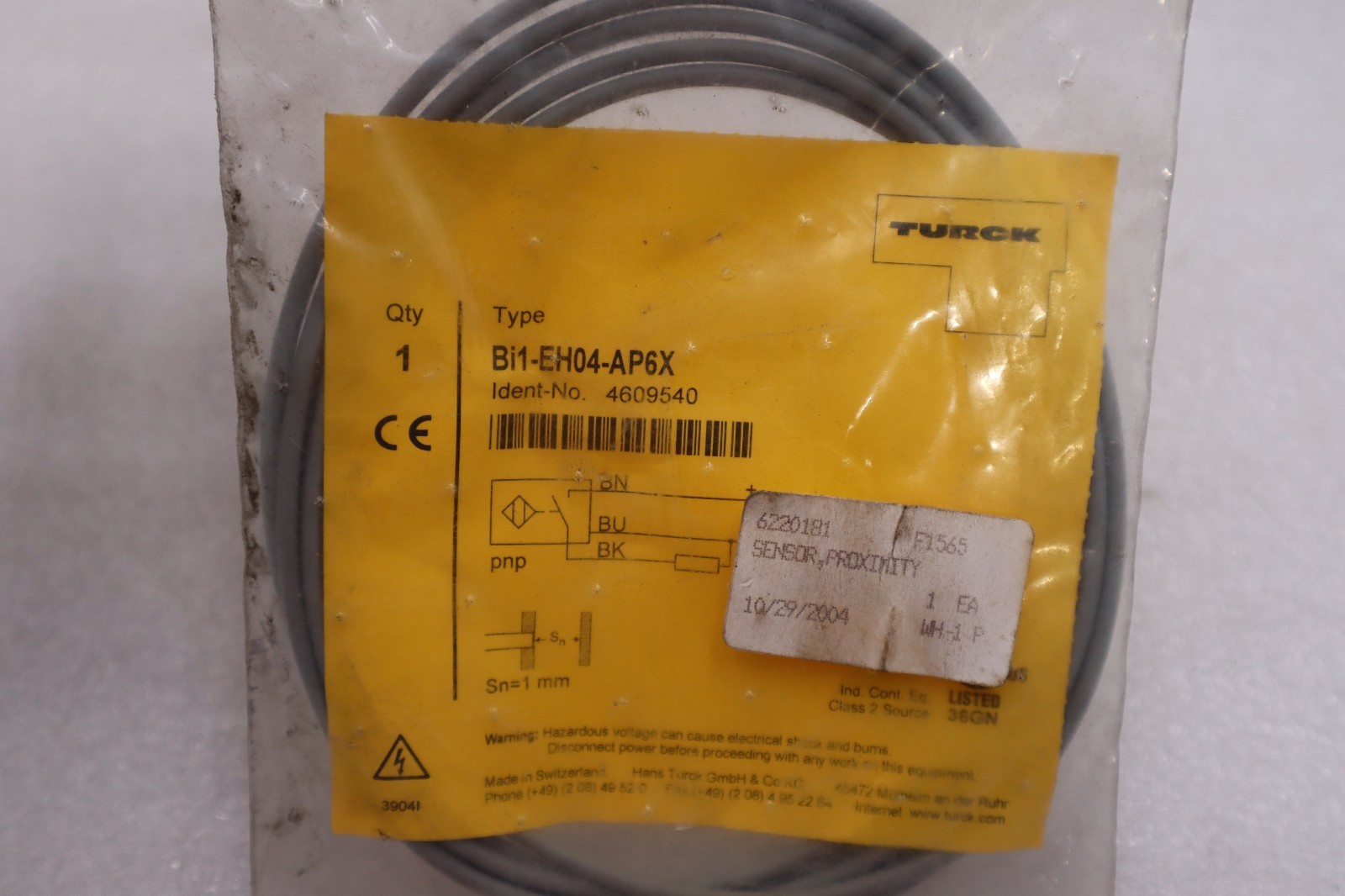 TURCK BI1-EH04-AP6X STOCK #K-3916A