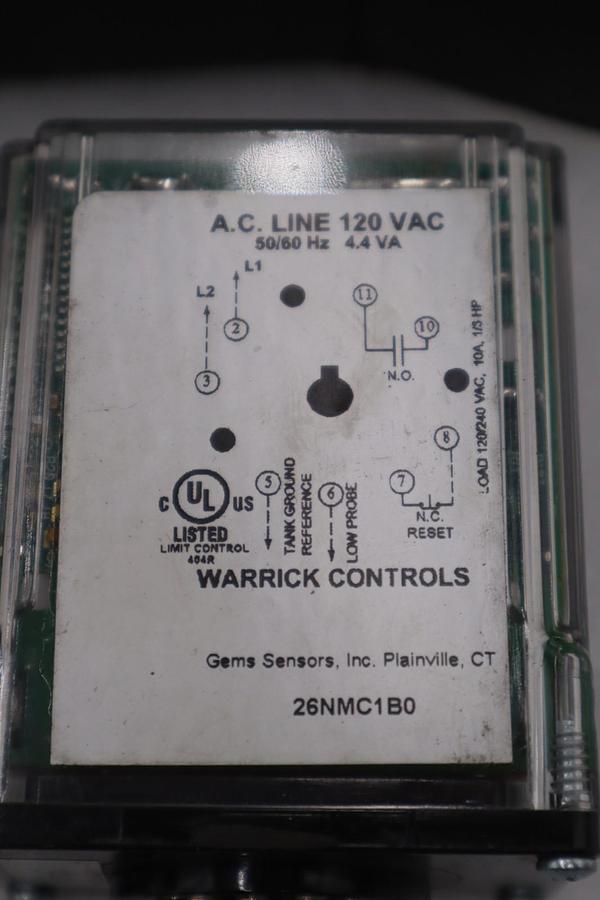 Used NEW OPEN BOX Warrick Controls 26NMC1B0 Liquid Level Relay STK L210CC