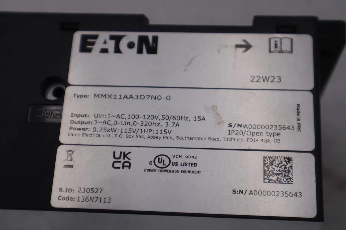 Used EATON AC Variable-Frequency Drive MMX11AA3D7N0-0 STOCK 3716CC