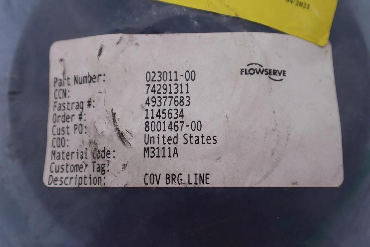 Used FLOWSERVE 023011-00 LINE BEARING COVER STOCK #4149