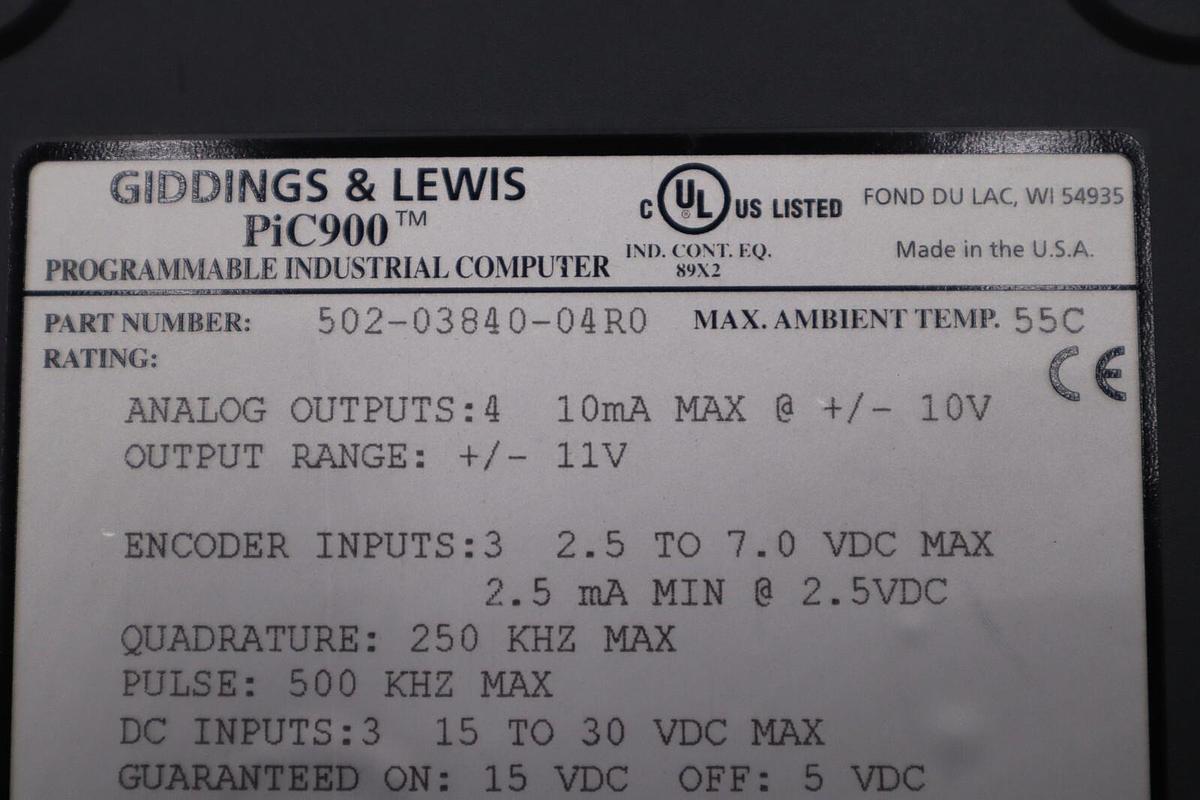 Used Giddings & Lewis 502-03840-04R0 Pic900 Servo Encoder 4Ao 3Ei Module NEW IN BOX