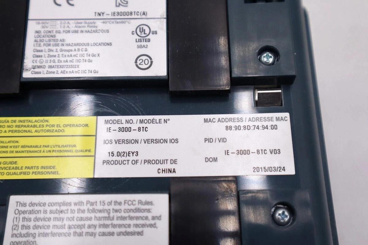 Used ANATEL CISCO IE 3000 IE30008TC ETHERNET SWITCH #L-280