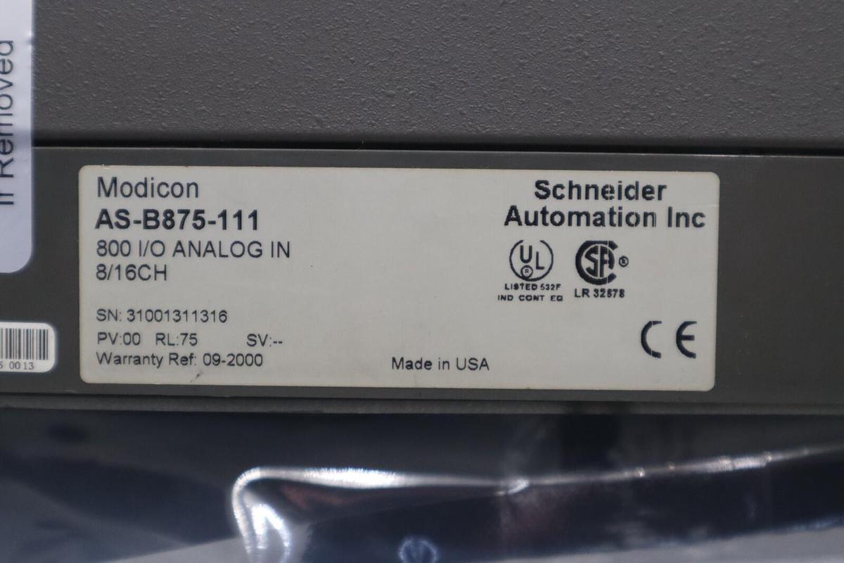 Used SCHNEIDER ELECTRIC AS-B875-111 PLC MODULE STOCK G209