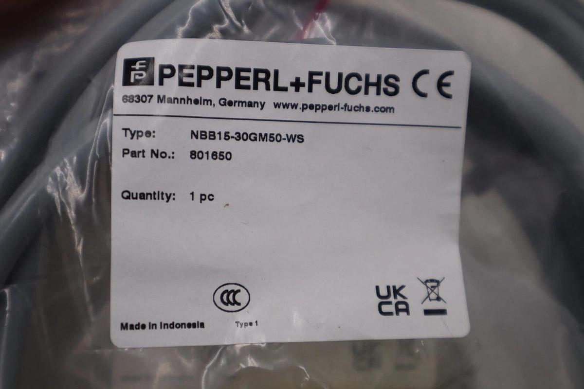Used PEPPERL & FUCHS NBB15-30GM50-WS SENSORS (LOT OF 2) PART 801650 NEW STOCK G26A