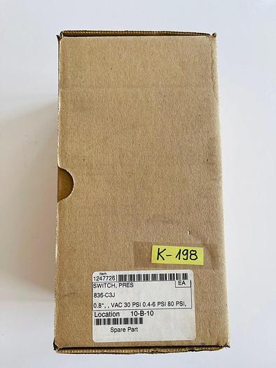 Allen-Bradley Pressure Control 836-C3J Ser. B Range: 0.8-30PSI Diff: 0.4 #K-198