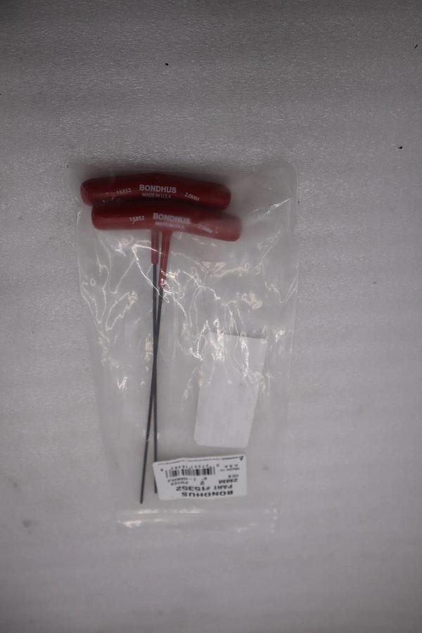 LOT OF 2 - Bondhus 15352 Corp. 2mm Hex T-handle 9" Length STOCK H1154A