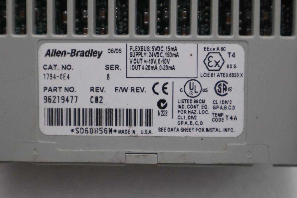 Used Allen-Bradley 1794-0E4/ 1794-OE4 Ser.B Analog Output Module NEW STOCK H1197A