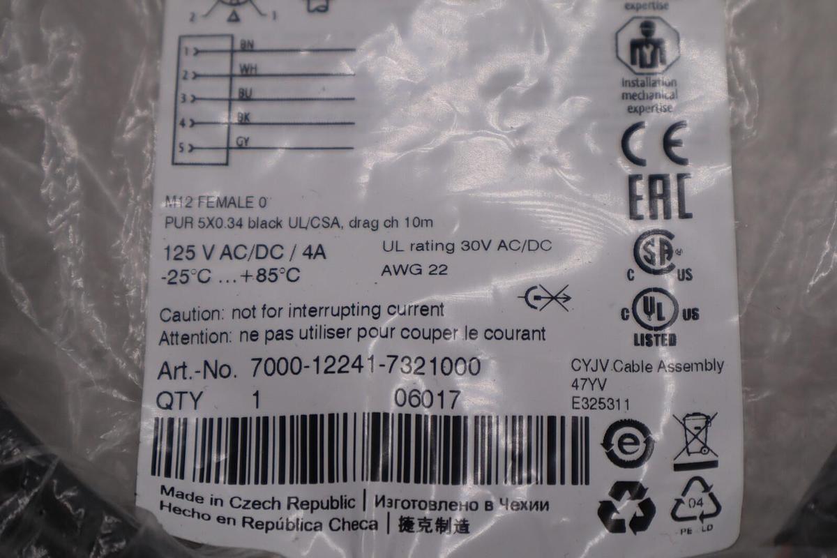 MurrElektronik 7000-12241-7321000 M12 female 0DEG A-cod. with cable STOCK 4910