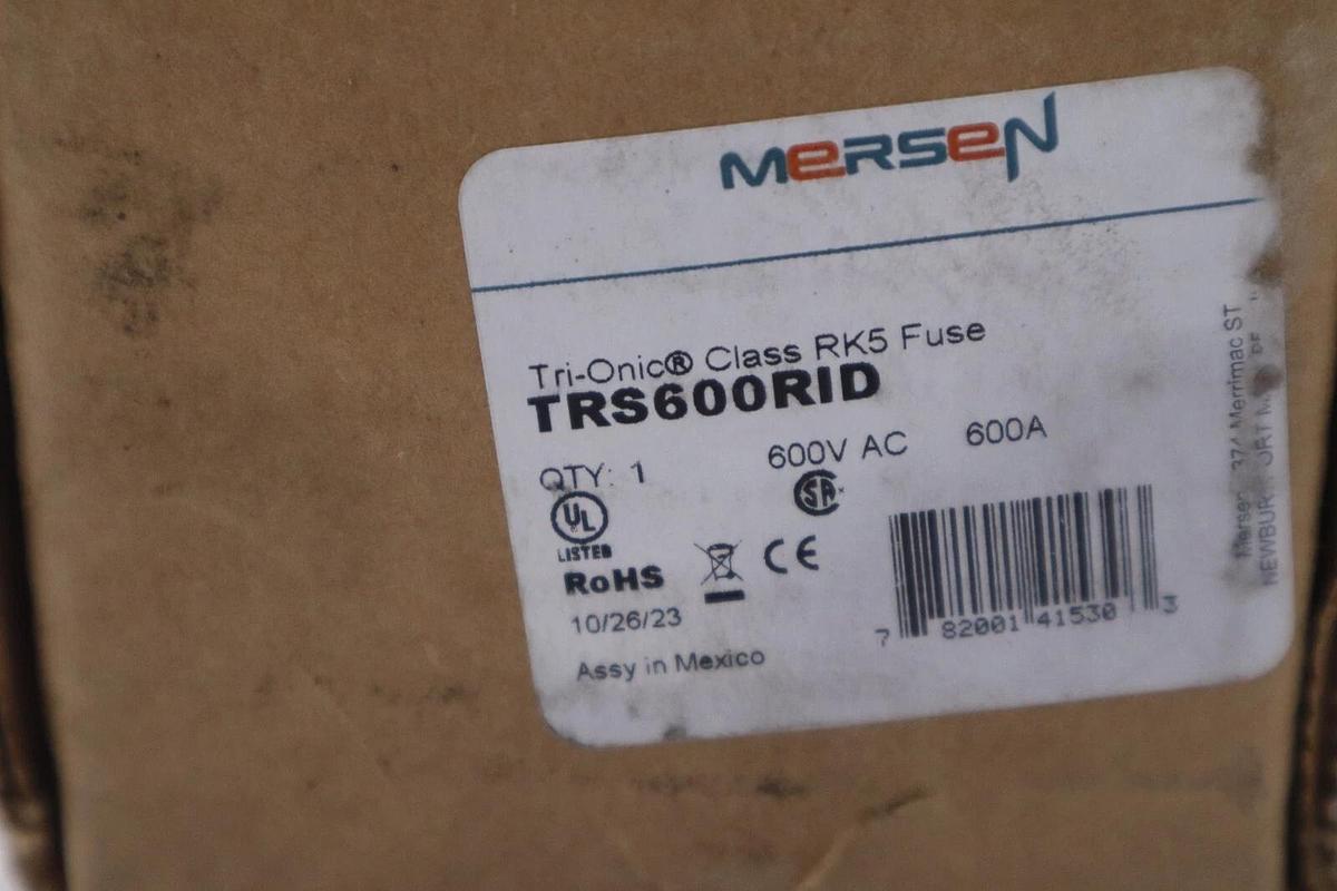 Used MERSEN FUSE TRS600RID TRI-ONIC CLASS RK5 FUSE NEW IN BOX #3512A