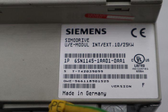 Used Siemens 6SN1145-1AA01-0AA1 UI Infeed Module STOCK 5388
