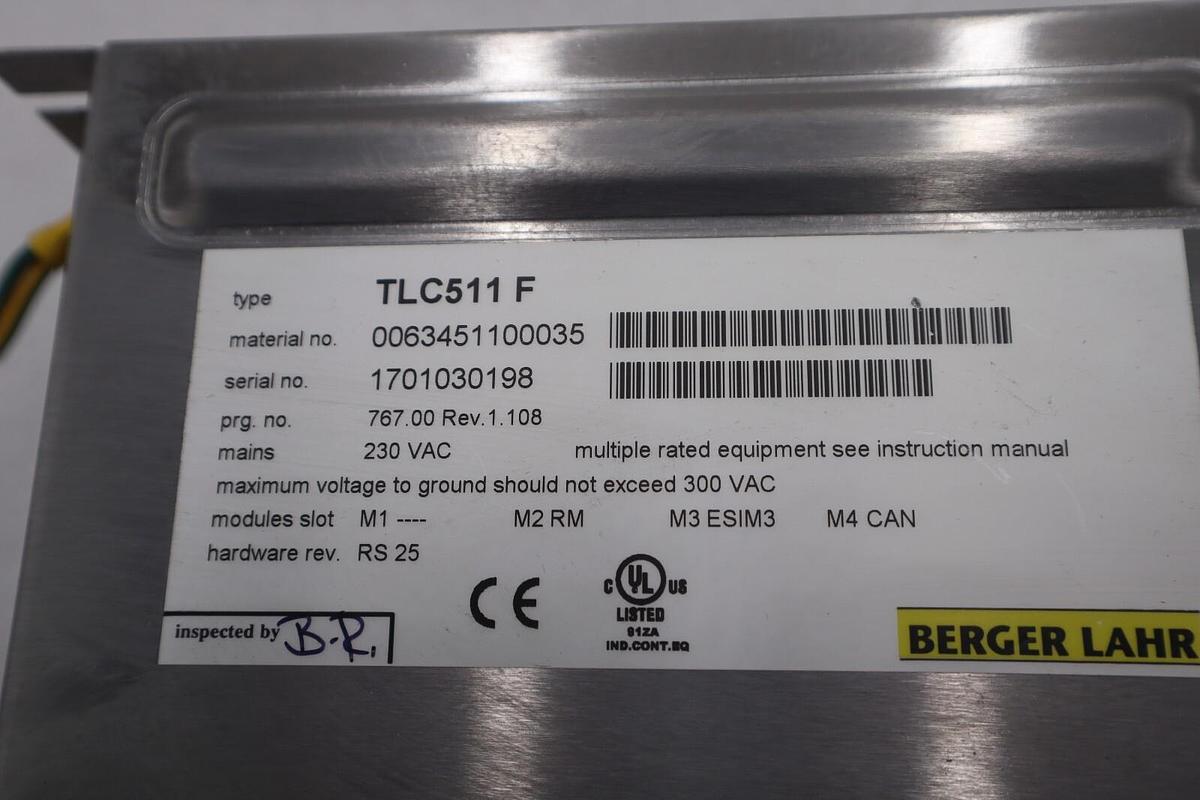 Used Bereger Lahr TLC511 F Servo Drive POSITIONING CONTROLLER 5 AMP STOCK B-715