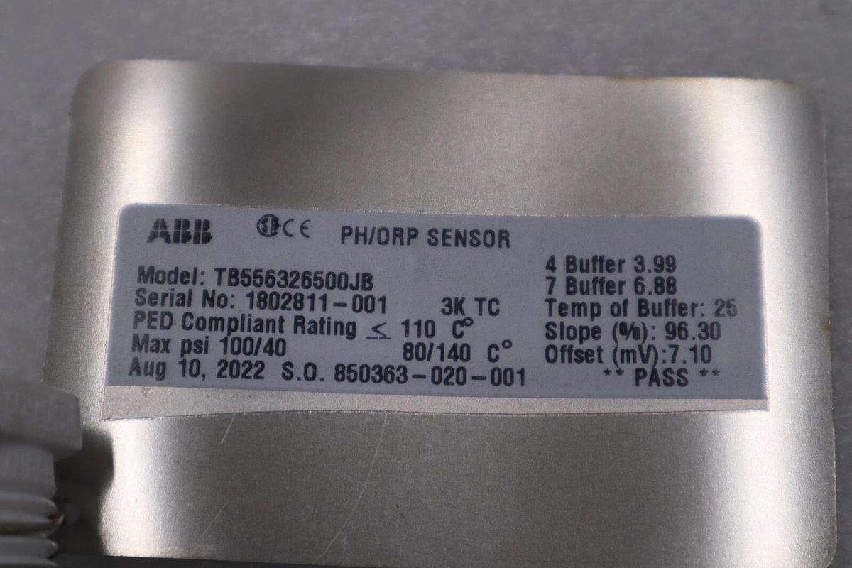 ABB TB557326710JB INSERTION PH/ORP SENSOR NEW UNIT STOCK G496A