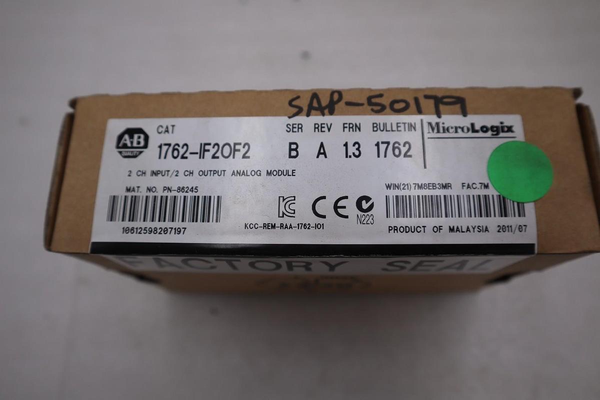 1762-IF2OF2 New 1762-IF20F2 Sealed Allen Bradley 1200 I/O Module 1762IF2OF2