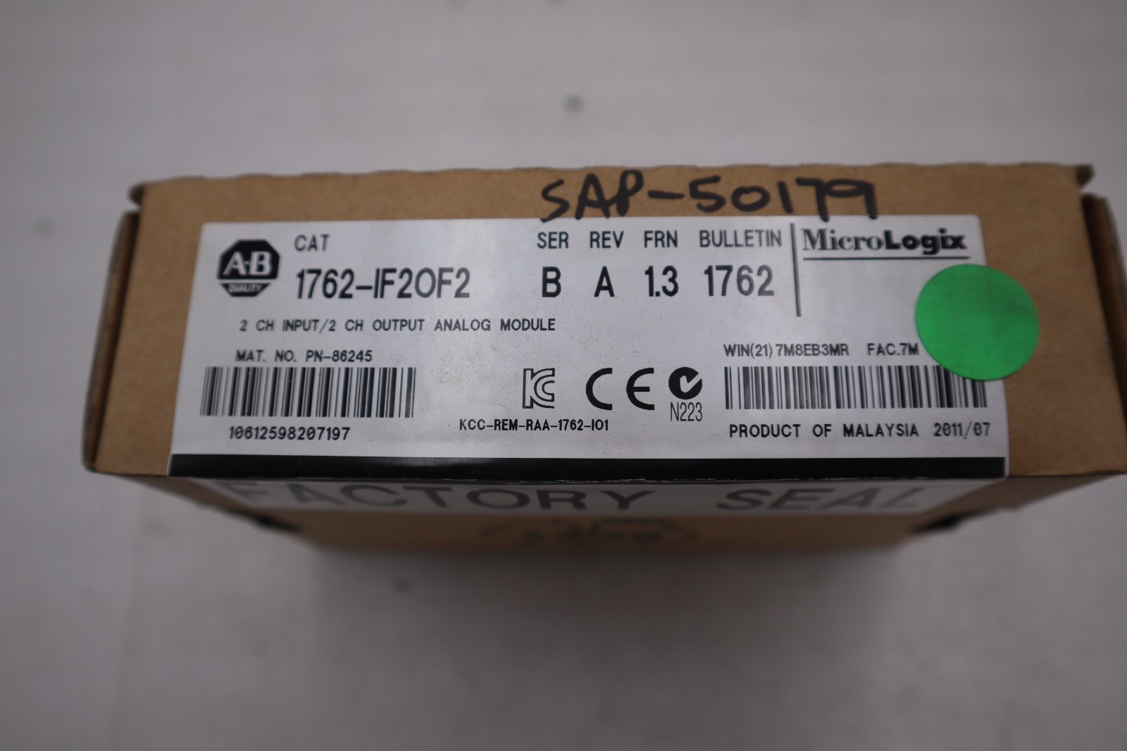 1762-IF2OF2 New 1762-IF20F2 Sealed Allen Bradley 1200 I/O Module 1762IF2OF2