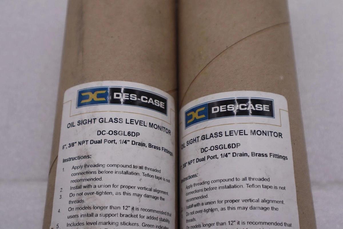 Des-Case Oil Sight Glass Level Monitoring DC-OSGL6DP 3/8"  #K-2200
