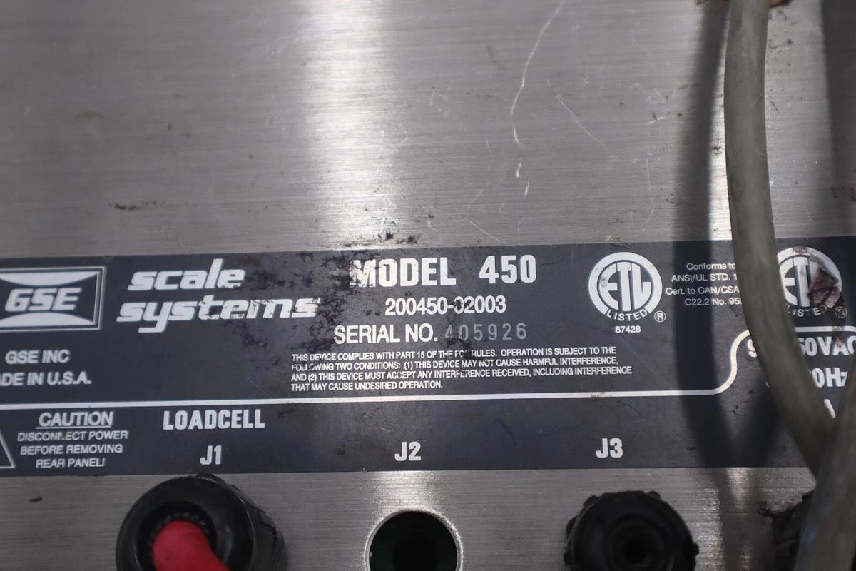 Used GSE 200450-02003 SCALE SYSTEMS SCREEN MODEL 450 STOCK 4401