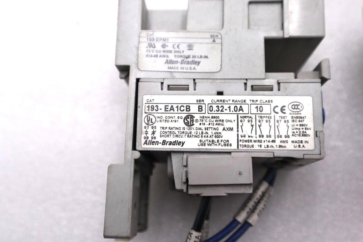 Used ALLEN BRADLEY 193-EA1CB 193-EPM1 DIN RAIL PANEL ADAPTER #L-631