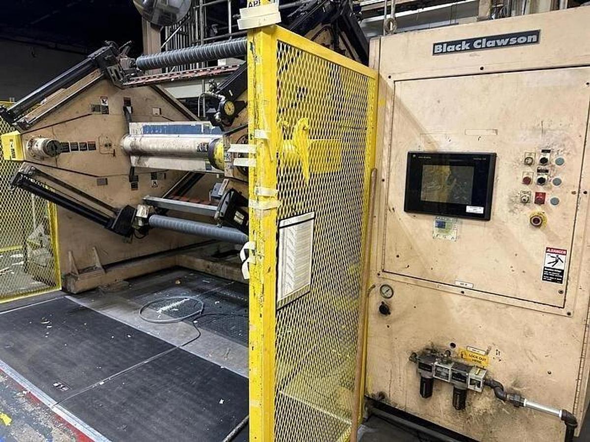 Used 63" BLACK CLAWSON TURRET REWIND WITH SPLICER 48" DIAMETERS