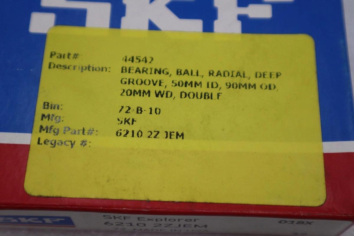 Used NEW SKF 6210 2ZJEM Ball Bearing 62102ZJEM 6210-2ZJEM STK L216CC
