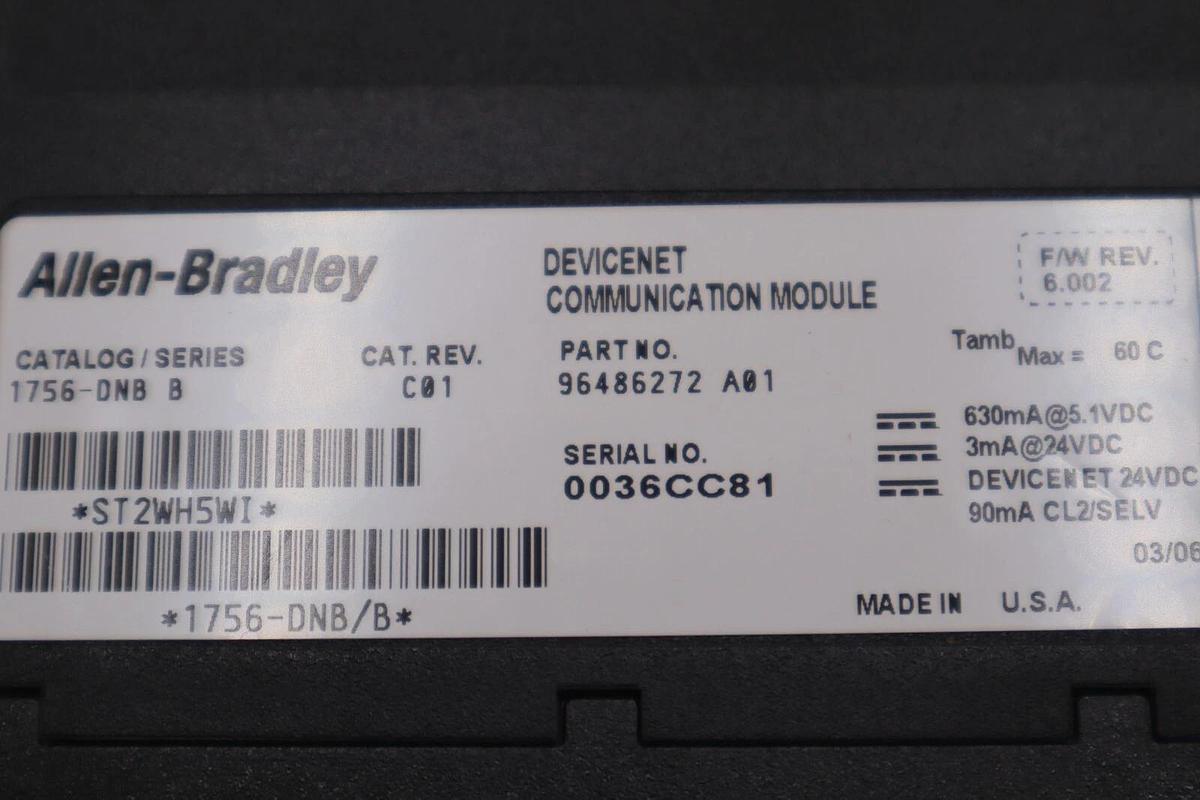 Used Allen Bradley AB 1756-DNB Ser. B DeviceNet STOCK B-1361
