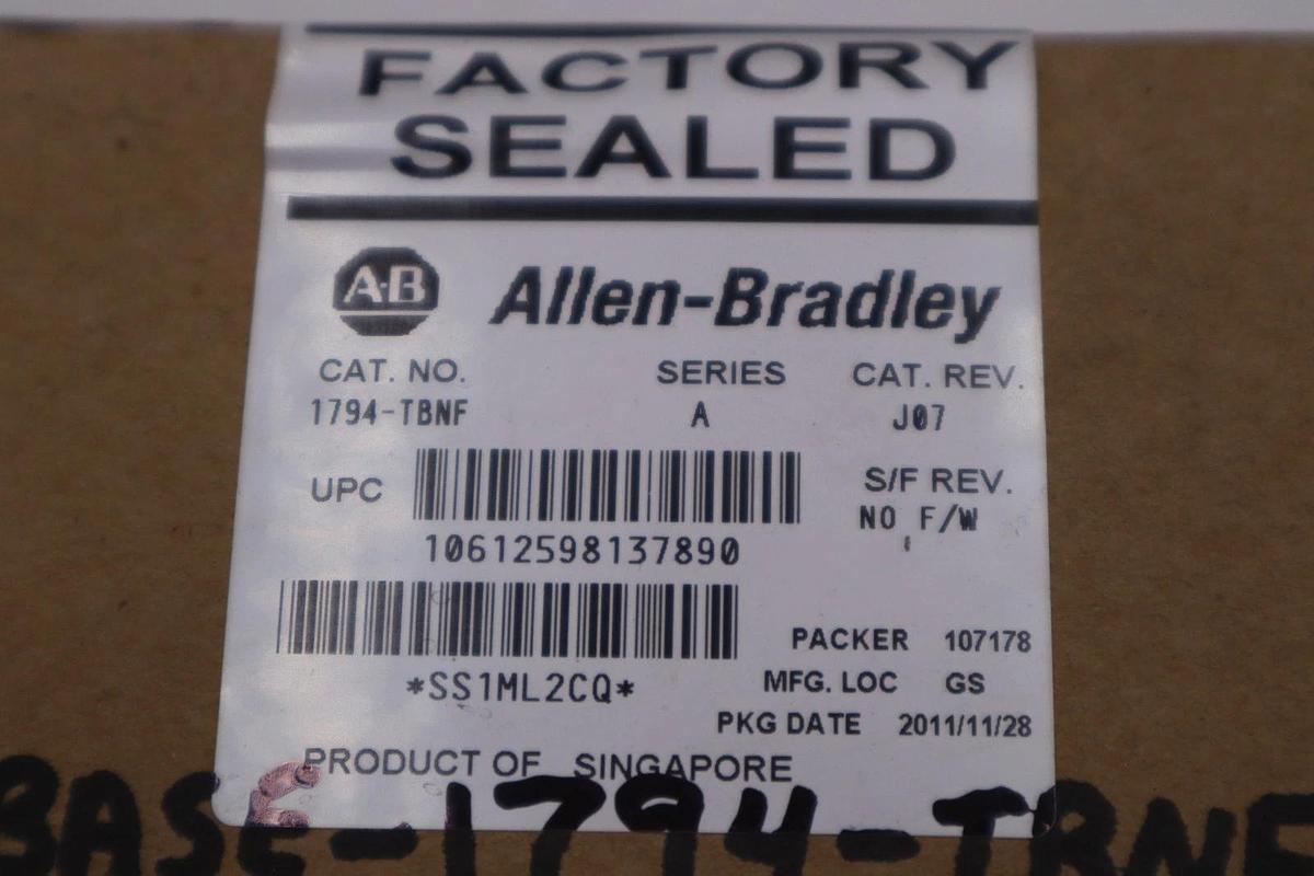 Used NEW AB 1794-TBNF Allen Bradley Flex I/O fused base 1794TBNF STK GF239A